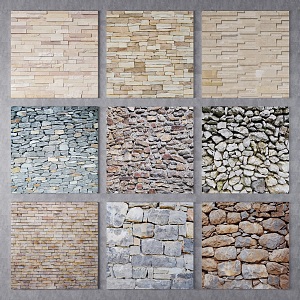 Wall decoration culture stone wall 3d model