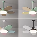 Modern Colorful Ceiling Fan With Various Blades And Built In Light Designs