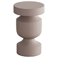 Modern Minimalist Side Tables with Stacked Cylinder Design in Pastel Pink Black and Beige
