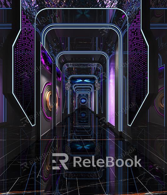 Modern KTV corridor corridor nightclub corridor corridor corridor time tunnel hi model