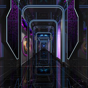 Modern KTV corridor nightclub corridor time tunnel hi 3d model