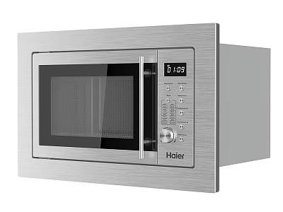 Haier Stainless Steel Built In Microwave Oven With Digital Display And Control Panel 3d model