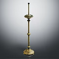Brass Candle Lamp with Spiral Column and Circular Base Classic Design for Home Decor