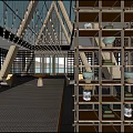 Modern Hotel Lobby Interior With Sofas Armchairs Round Coffee Tables Wooden Screens And Pendant Lights