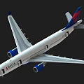 Delta Commercial Airliner White Body With Blue Engines And Red Blue Tail Livery