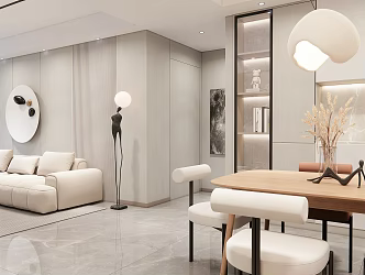 Modern Guest Dining Room Living Room 3d model