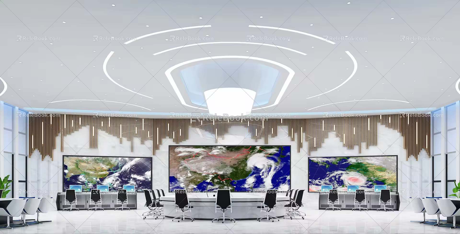 Modern Monitoring Room Meteorological Bureau Control Center Command Center 3d model