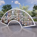 Modern campus style display window 3d model