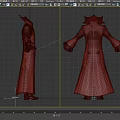 Men's Black Robe Outfit with Red Accents Collar Cuffs Belt and Boots Design