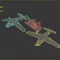 Detailed Model Airplanes Showcase With Gray Bodies And Orange Stripes