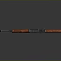 3D Model Modern Rifle With Wooden Stock Black Metal Barrel And Magazine