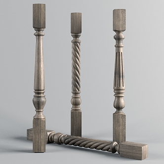 Roman column fence support rod 3d model