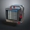 Industrial Ventilation Equipment with Metal Casing Grille Structure Red Knobs and Pipes