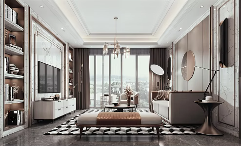 modern living room 3d model