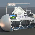 Huawei 5G Exhibition Display Shelves Showcasing Electronic Products And Digital Devices