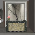 Elevator Hallway With Decorative Carpet Modern Wall Panels And Elegant Ceiling Design 3d model