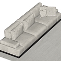 Modern Mid-Ancient Multiplayer Sofa 3d model