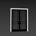 Modern Black Frame Double Glass Doors With Grid Design For Interior 3d model