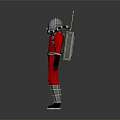 Red Astronaut Spacesuit with Helmet and Backpack for Space Exploration Missions