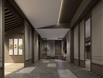 New Chinese Aisle Hotel Entrance 3d model