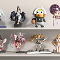 Decorative Figurine Collection Featuring Anime Characters With Diverse Poses And Intricate Details