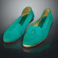 Turquoise Loafers With Tassel Detail Vintage Distressed Casual Shoes Design