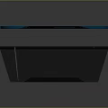 Blue Rectangular Plastic Tray With Smooth Surface On Black Background