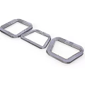 Industrial Metal Equipment Component Rings In Three Different Geometric Shapes