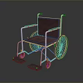 Standard Wheelchair With Metal Frame Red Seat Backrest And Large Wheels
