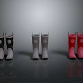 Stylish Black Gray And Red Rain Boots Trendy Footwear On