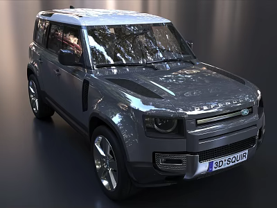 Modern Silver SUV With Glossy Body And Stylish Front Design Features 3d model