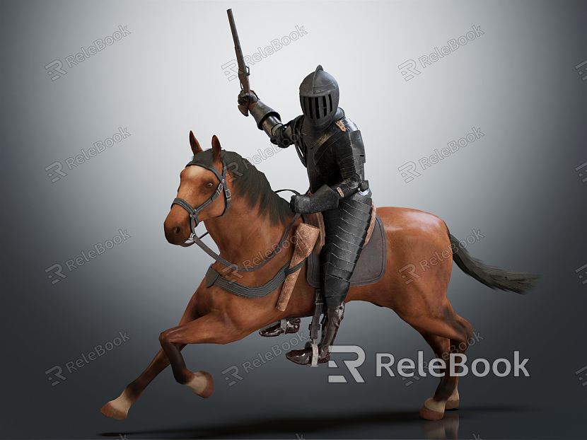 Modern Game Character Iron Cavalry Riders model