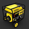 Yellow ACTIVA Portable Generator With Black Frame And Heavy Duty Wheels