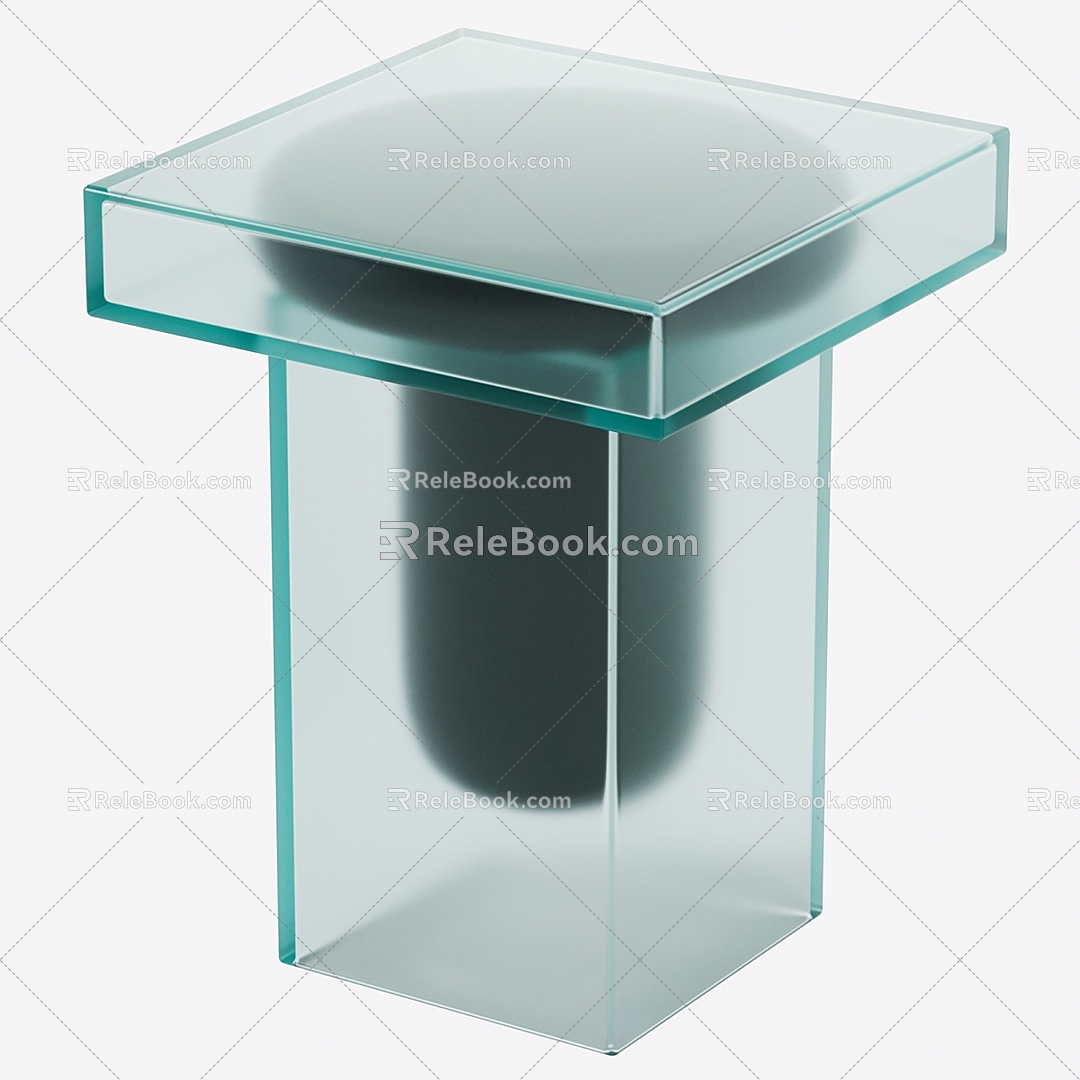 1stdibs glass transparent coffee table side table 3d model