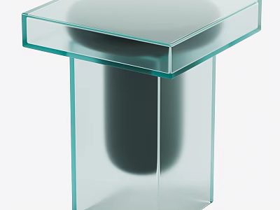 Modern Glass Side Table With Square Transparent Top And Stable Base 3d model