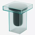 Modern Glass Side Table With Square Transparent Top And Stable Base 3d model