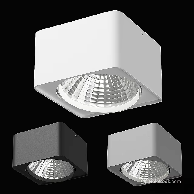 Modern Square Ceiling Lights With White Black Gray Colors And Grid Pattern Design 3d model