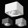 Modern Square Ceiling Lights With White Black Gray Colors And Grid Pattern Design 3d model