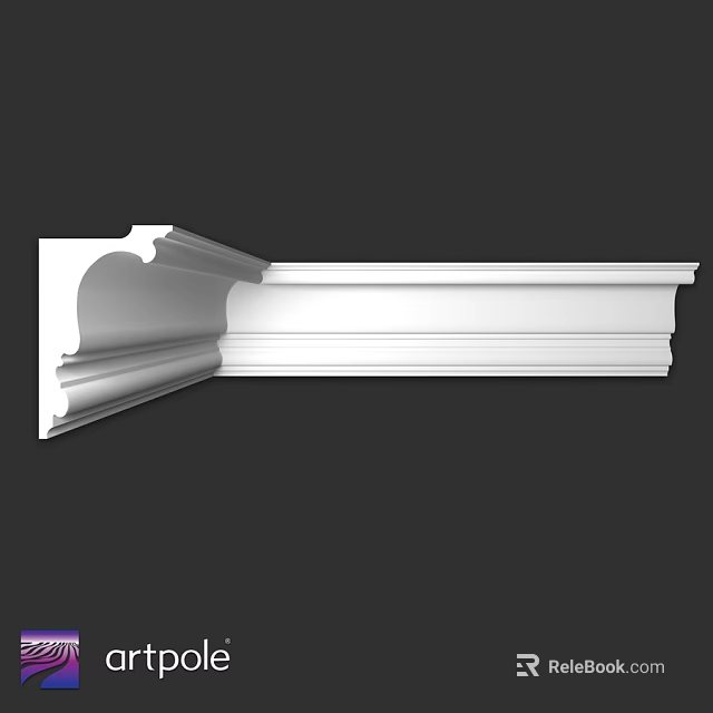 White Architectural Decorative Component With Ornamental Molding And Trim Details 3d model 
