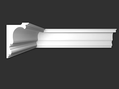 White Architectural Decorative Component With Ornamental Molding And Trim Details 3d model