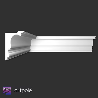 White Architectural Decorative Component With Ornamental Molding And Trim Details 3d model