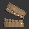 Golden 3D Rendered Dental Jaw Model Featuring Detailed Teeth And Jawbone Structure