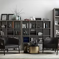 Modern bookcase sofa bookcase combination 3d model
