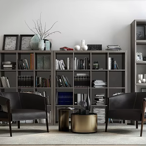 Modern bookcase sofa bookcase combination 3d model