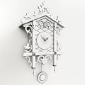 Ornate Traditional Wooden Carved Clock with Roman Numerals and Pendulum