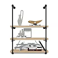 Modern Bookshelf Wrought Iron Bookshelf 3d model