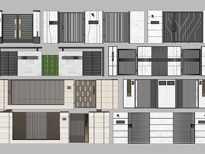 Modern Building Facade Design With Multiple Styles Different Textures And Door Window Layouts 3d model
