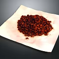 Roasted Coffee Beans Arranged On White Paper Surface For Visual Presentation