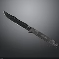 Tactical Military Knife With Serrated Sharp Blade And Gray Textured Grip Handle