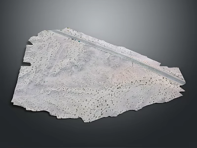 Aerial View of Terrain with Linear Road and Surface Texture Features 3d model